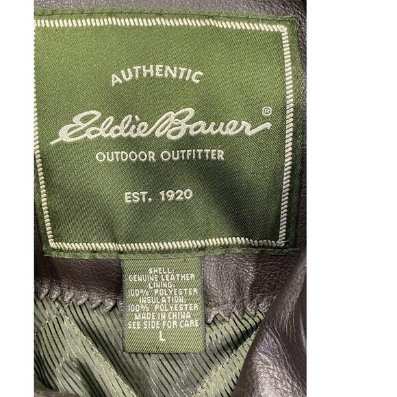 Vintage Eddie Bauer Leather Jacket (L) – Hailey Bieber Style Fall - Picture 3 of 3